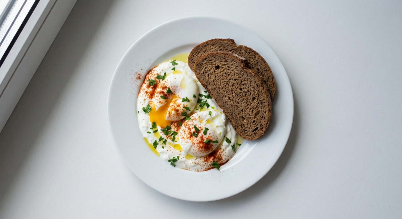 Jajka z Jogurtem, Papryką i Chlebem