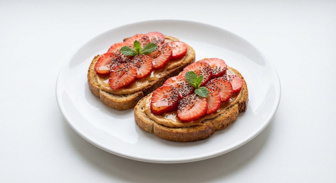 Żytnie Tosty z Truskawkami i Chia