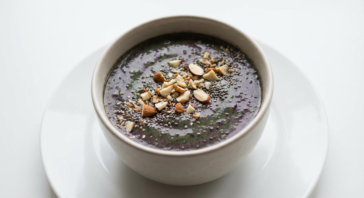 Borówkowo-Szpinakowe Smoothie z Migdałami i Chia