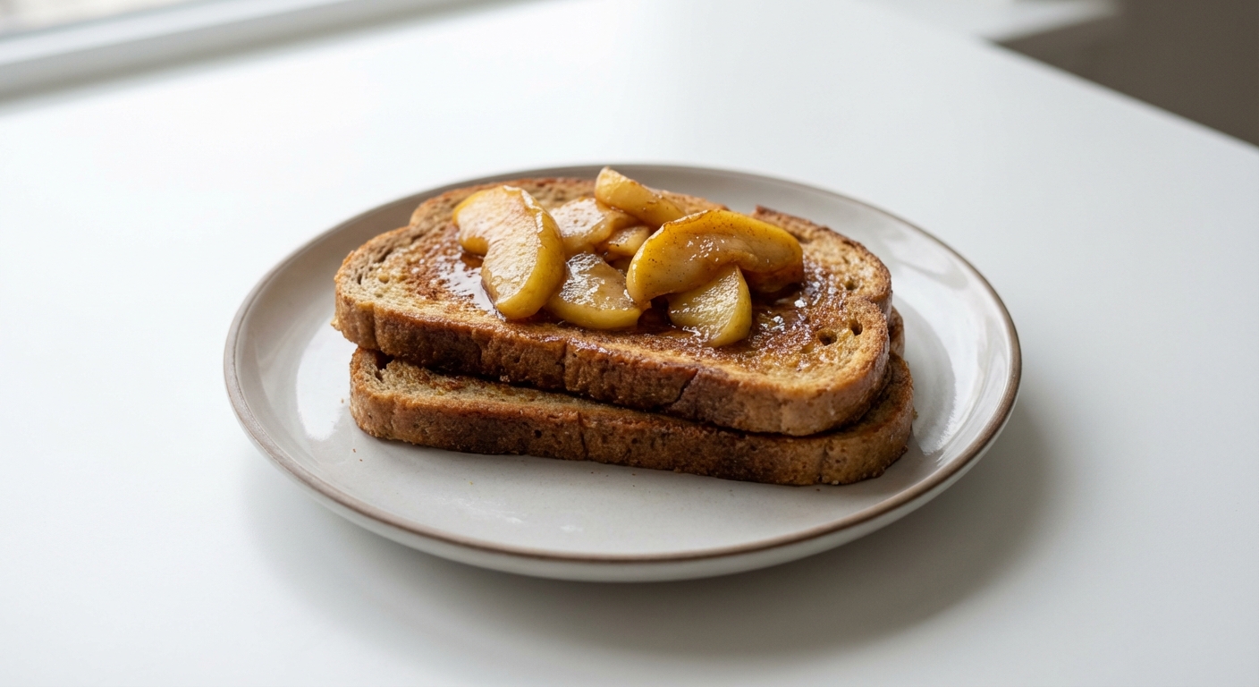Żytnie tosty z jabłkami, miodem i cynamonem