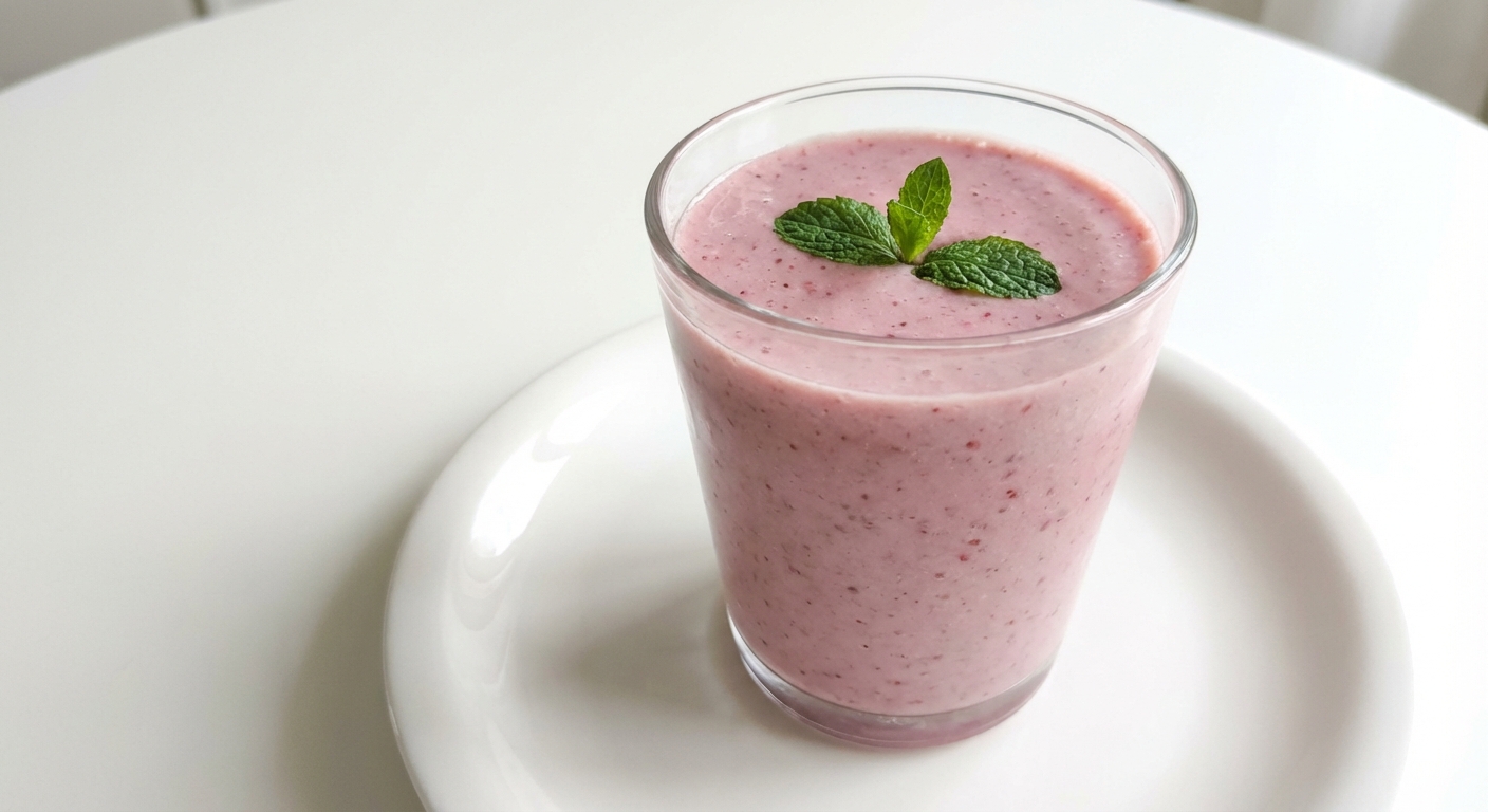 Truskawkowo-bananowy smoothie z jogurtem i miodem