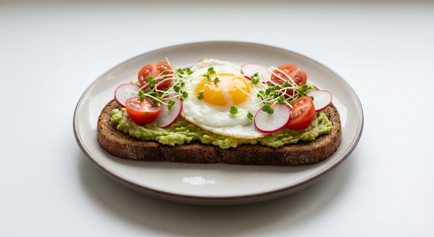 Żytnia grzanka z jajkiem i awokado