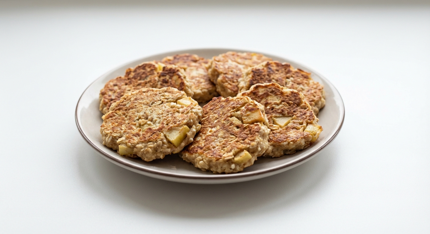 Owsiane placuszki z twarogu i jabłek