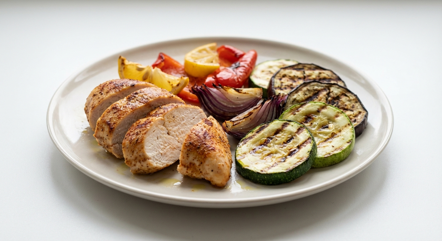 Indyk z Grillowanymi Warzywami i Cytryną