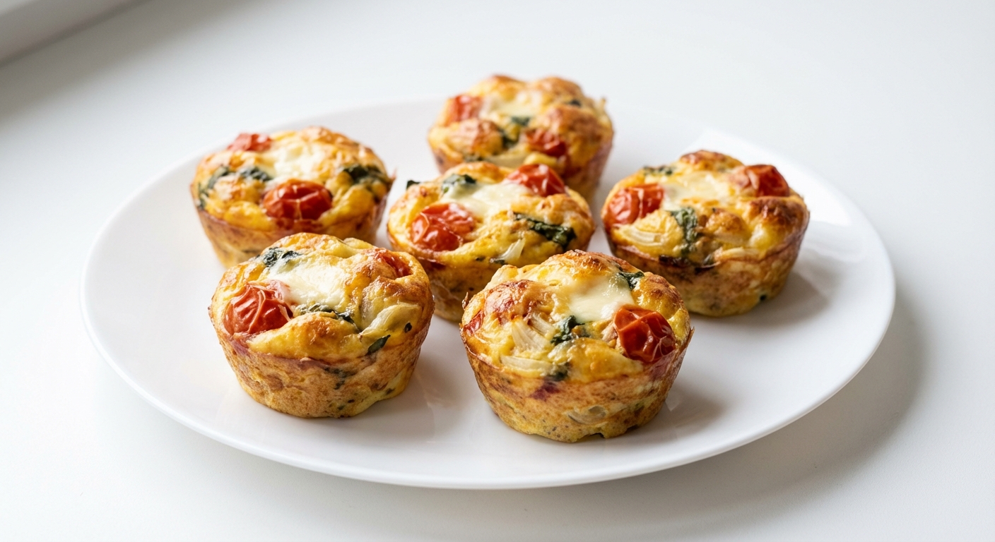 Jajeczne muffiny z pomidorami i bazylią