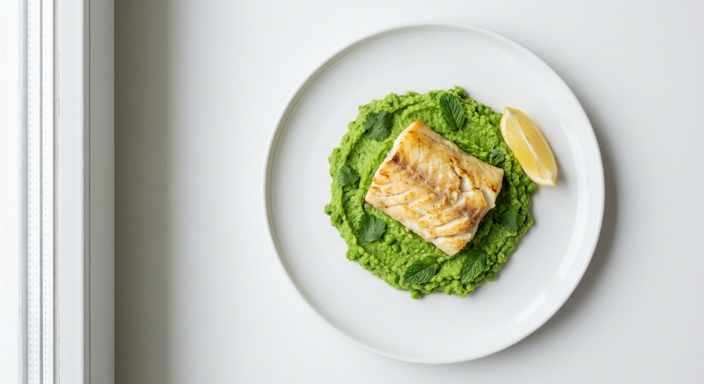 Dorsz z Groszkiem, Miętą i Kolendrą