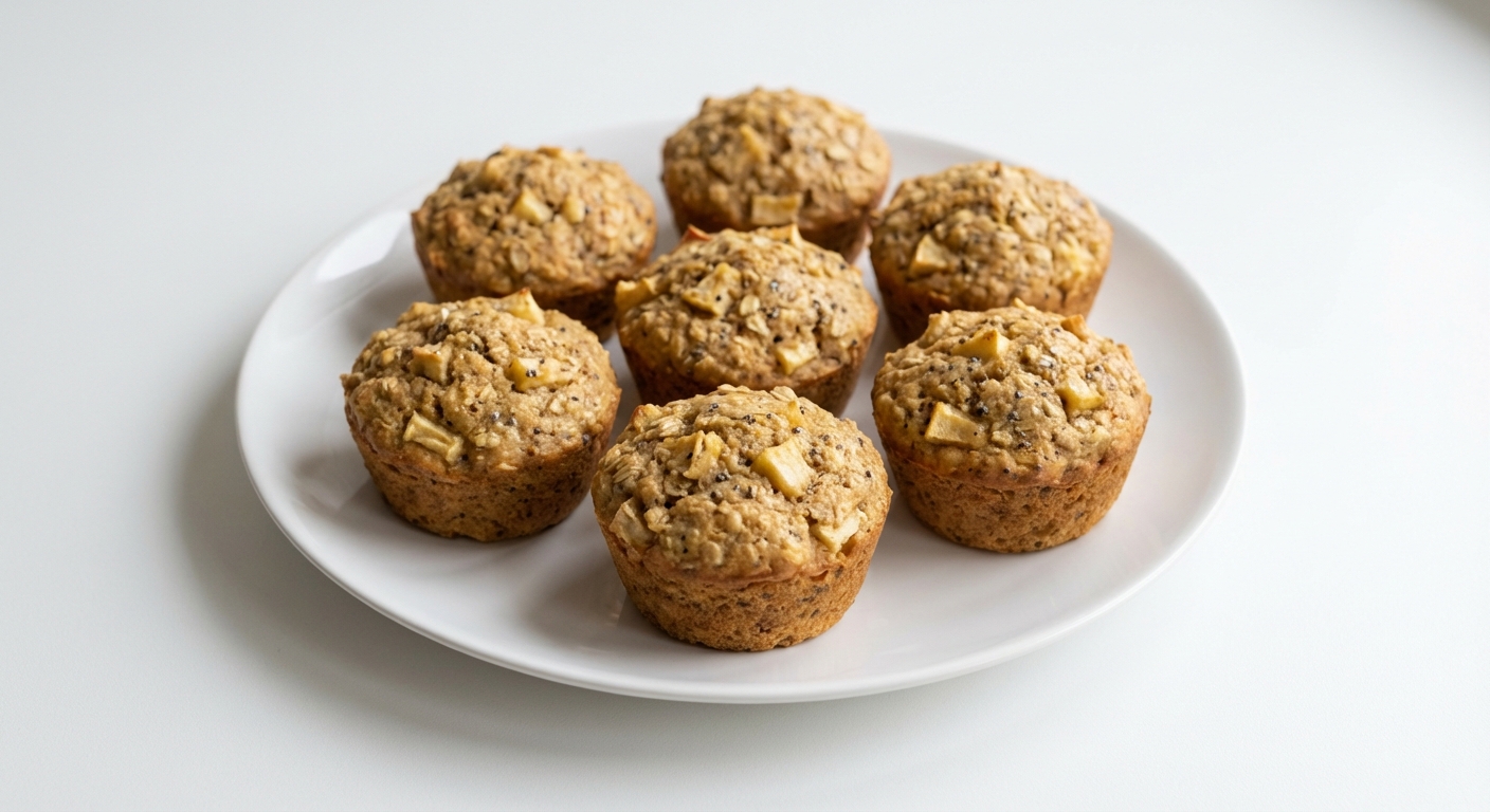 Owsiane muffiny z jabłkiem i miodem