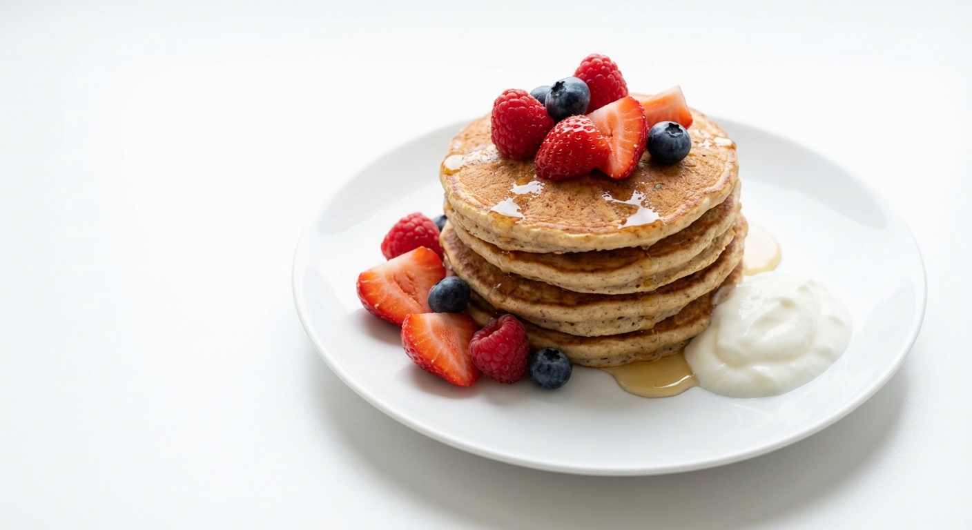 Bananowe placuszki z miodem i owocami