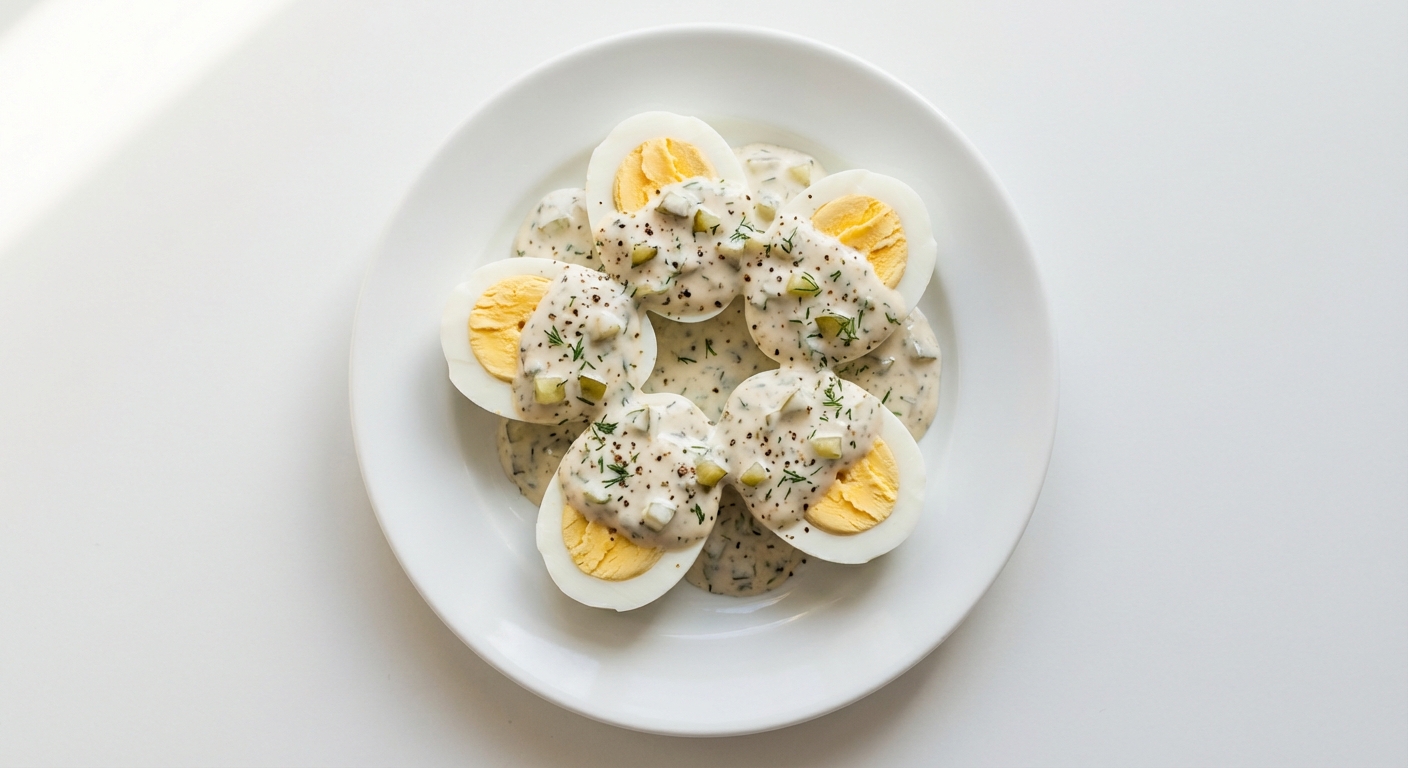 Jajka w Sosie Tatarskim z Jogurtu