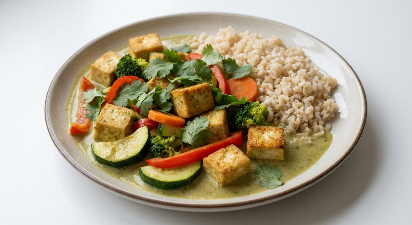 Curry z Tofu, Warzyw i Kolendry