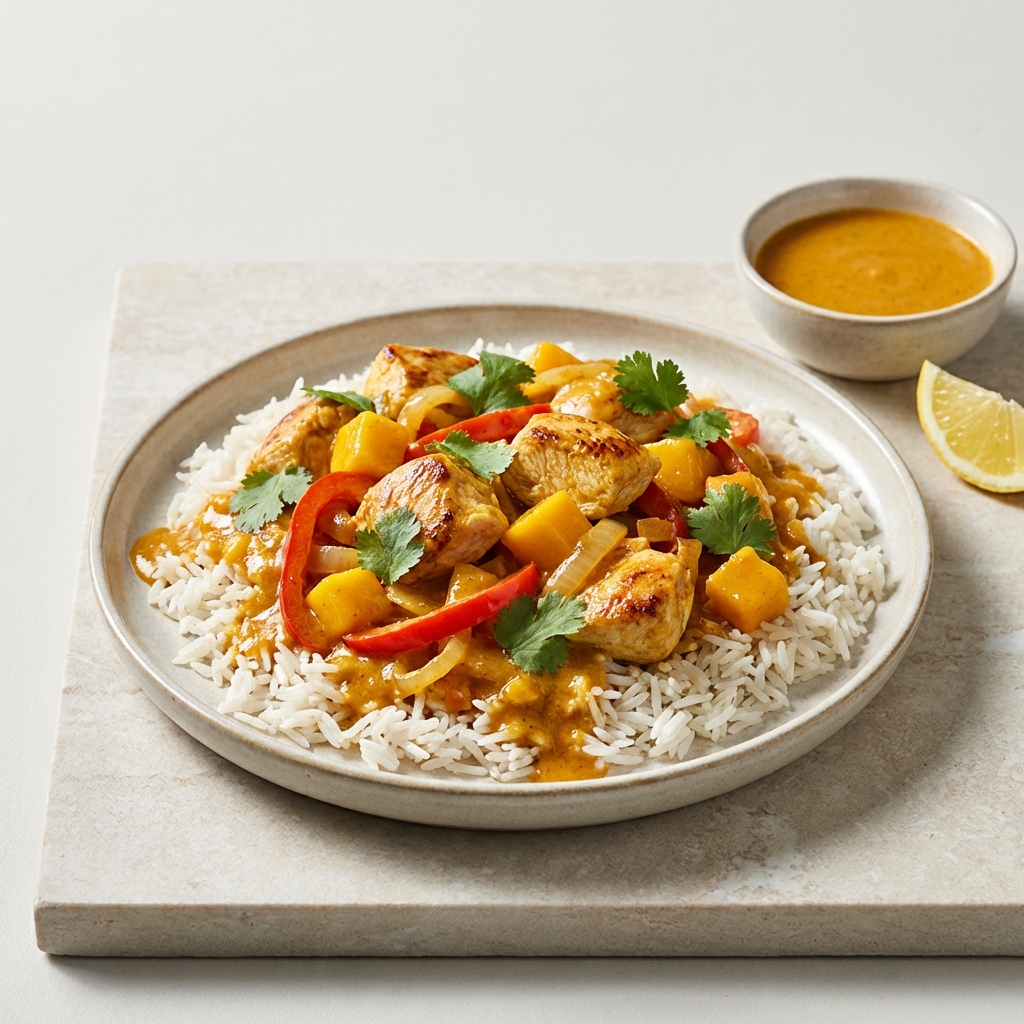 Kurczak w mango z ryżem basmati