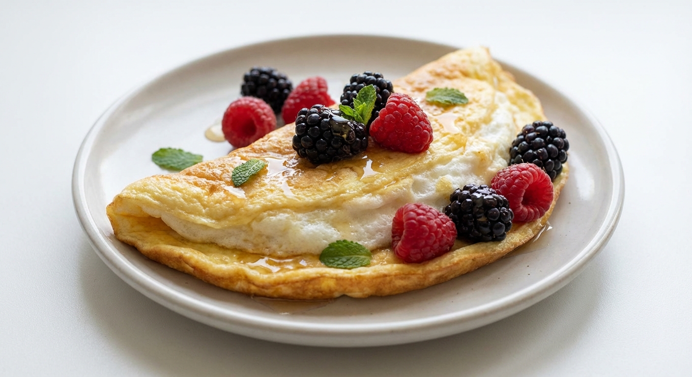 Omlet z Jeżynami, Malinami i Miodem