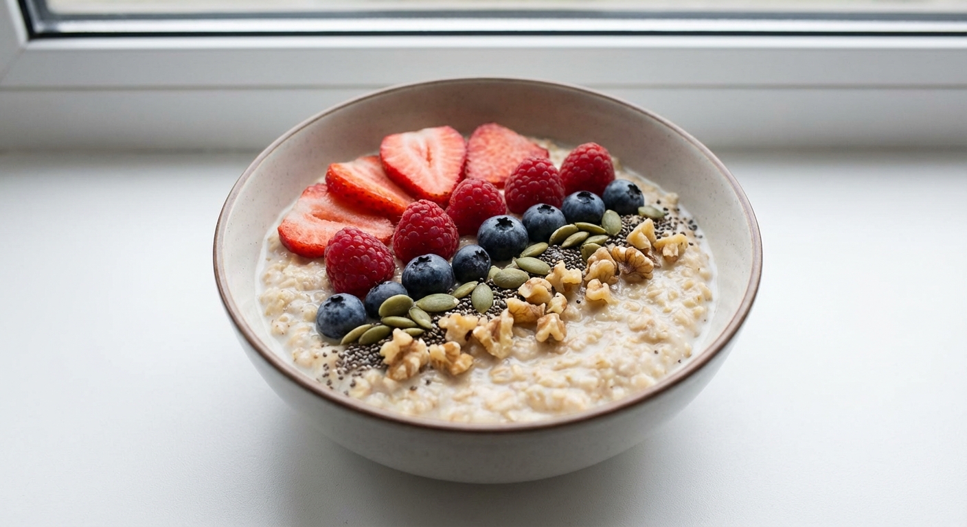 Owsianka z Owocami, Orzechami i Miodem