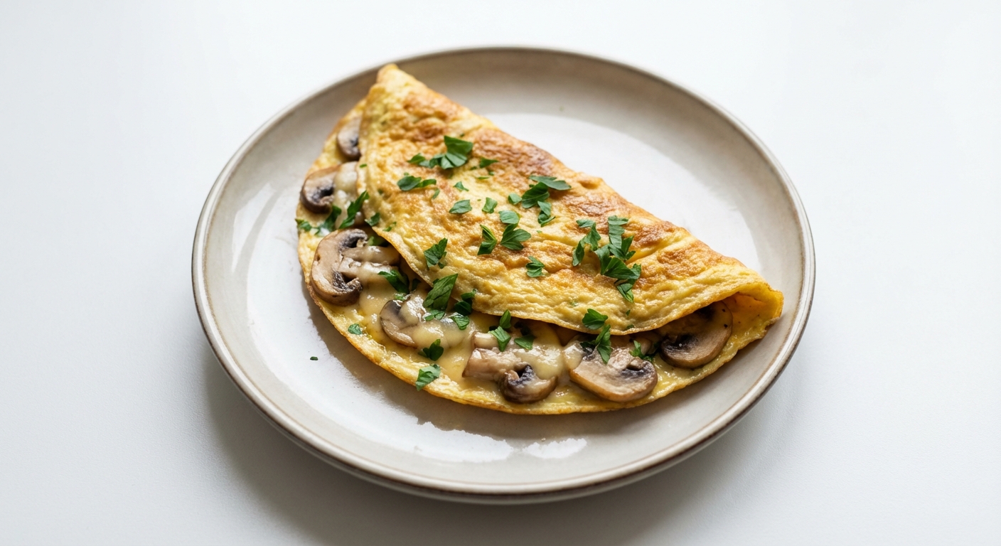 Omlet z Pieczarkami, Goudą i Pietruszką