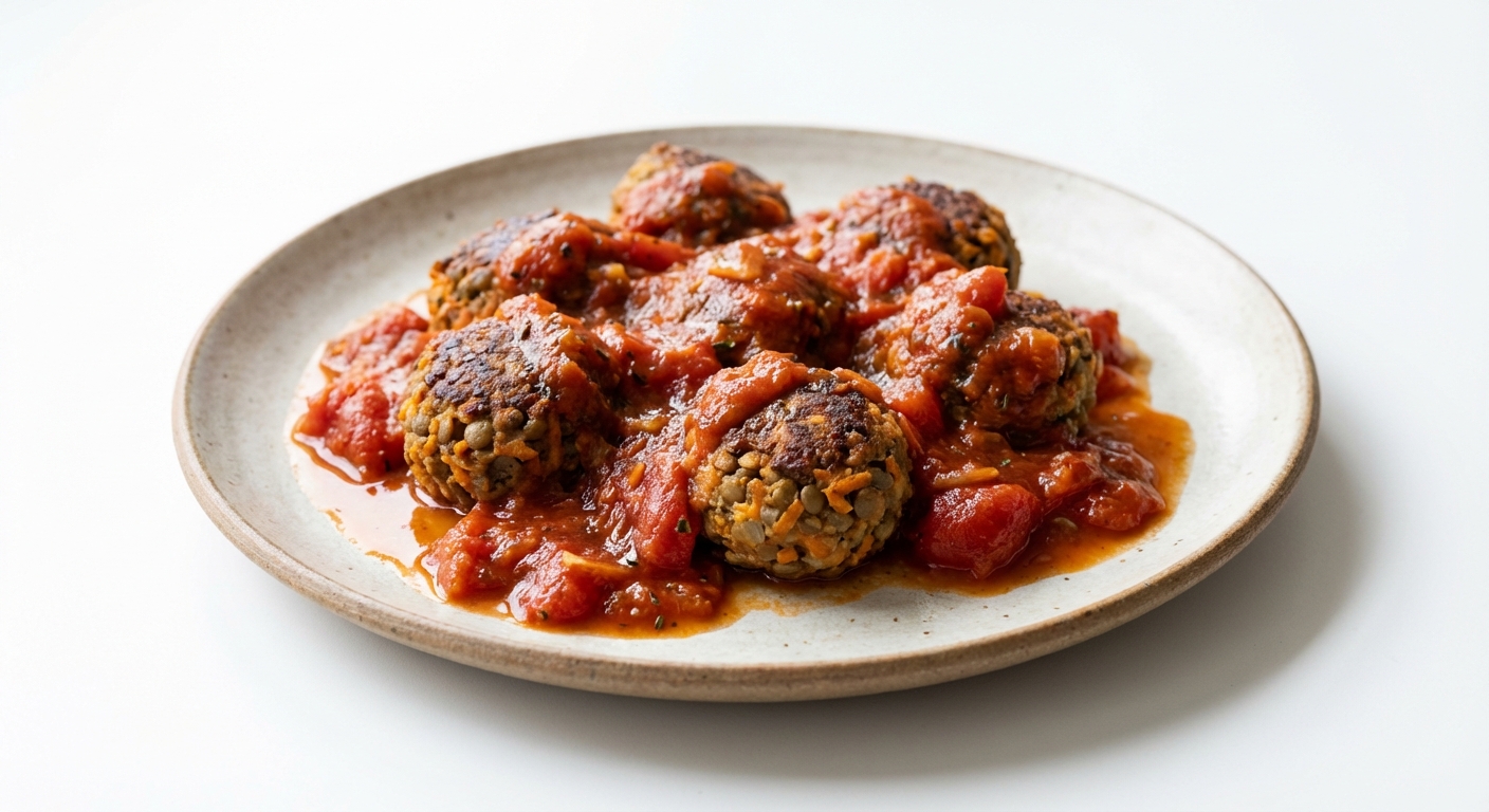 Klopsiki z Soczewicy w Sosie Pomidorowym