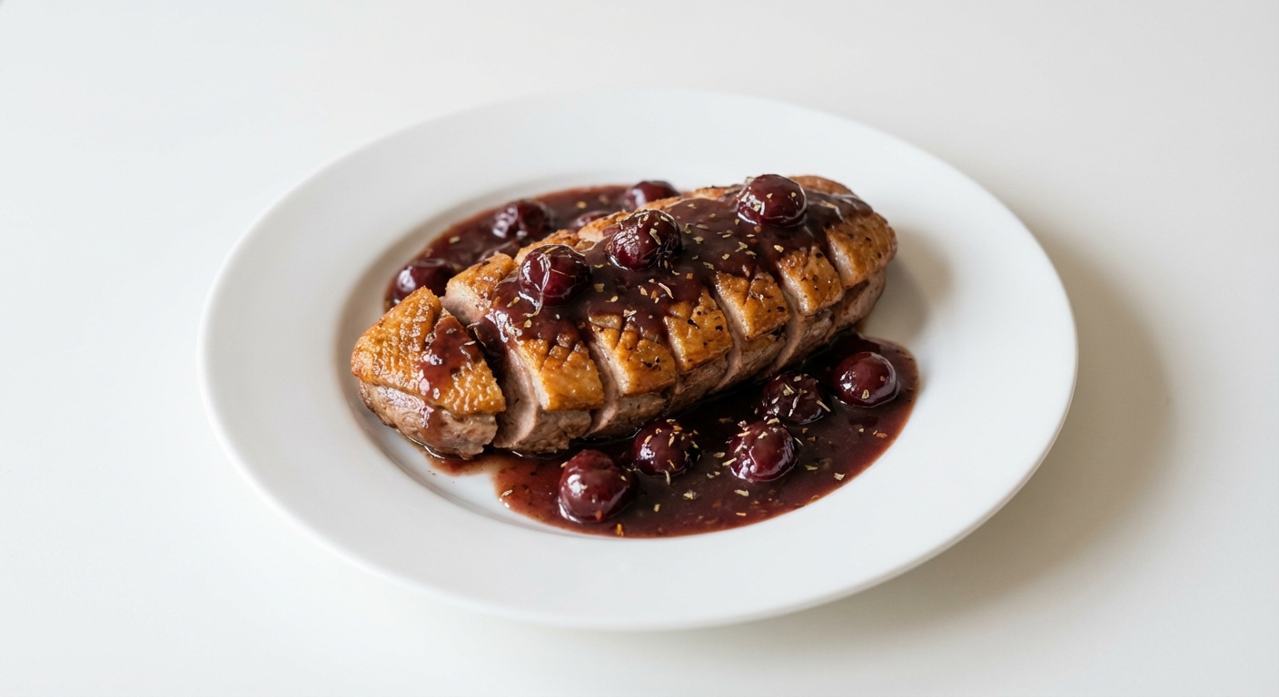Pierś z kaczki w wiśniowym sosie