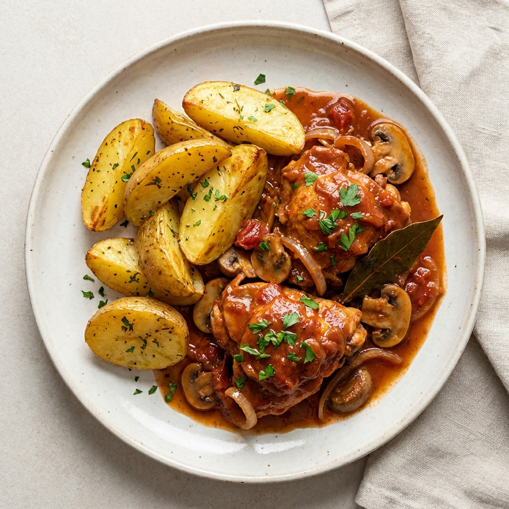 Kurczak w winnym sosie z ziemniakami