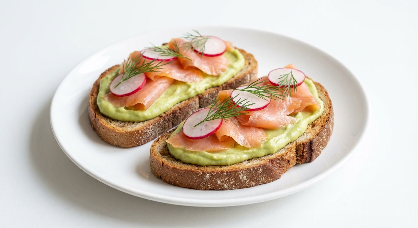 Żytnie kanapki z łososiem i awokado