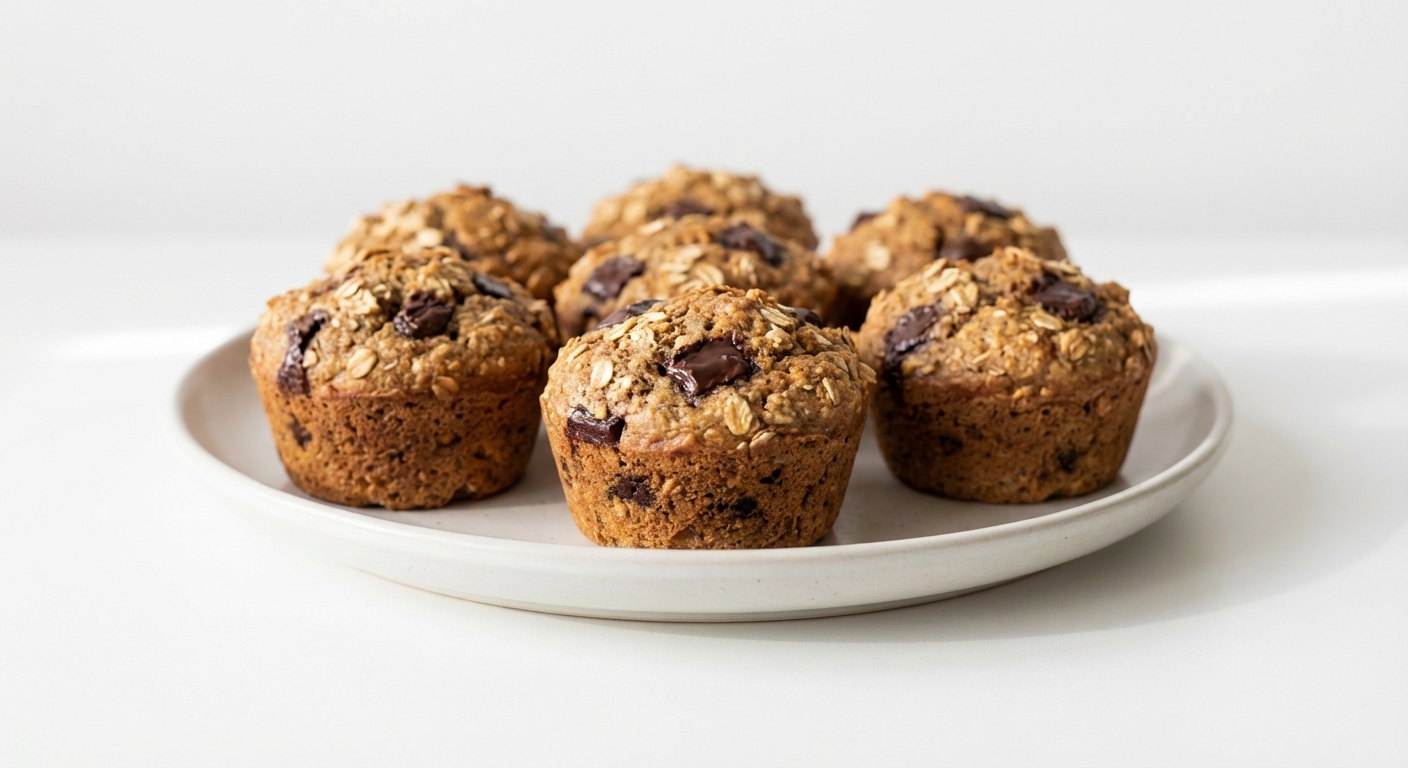 Pełnoziarniste Muffiny Bananowo-Czekoladowe z Miodem
