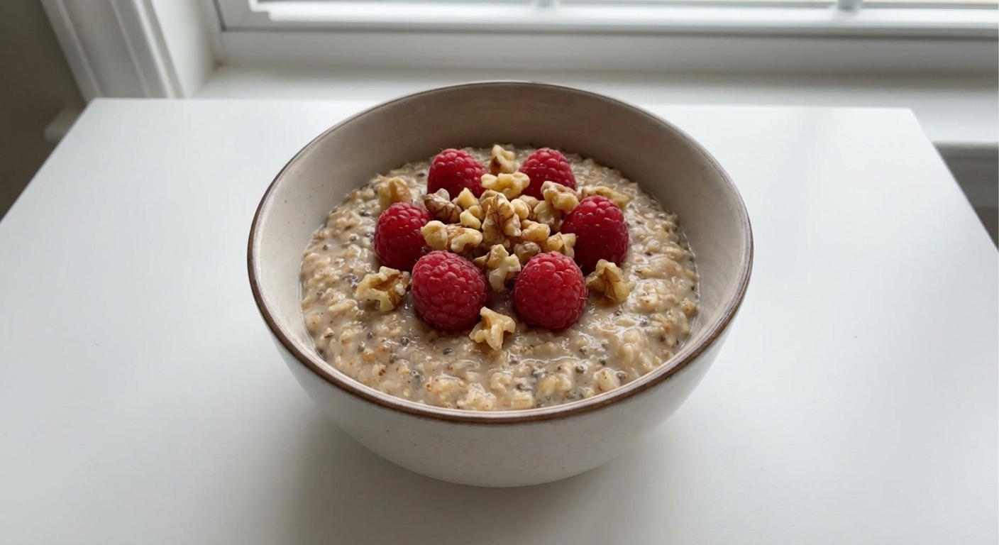 Owsianka z Malinami, Chia i Orzechami