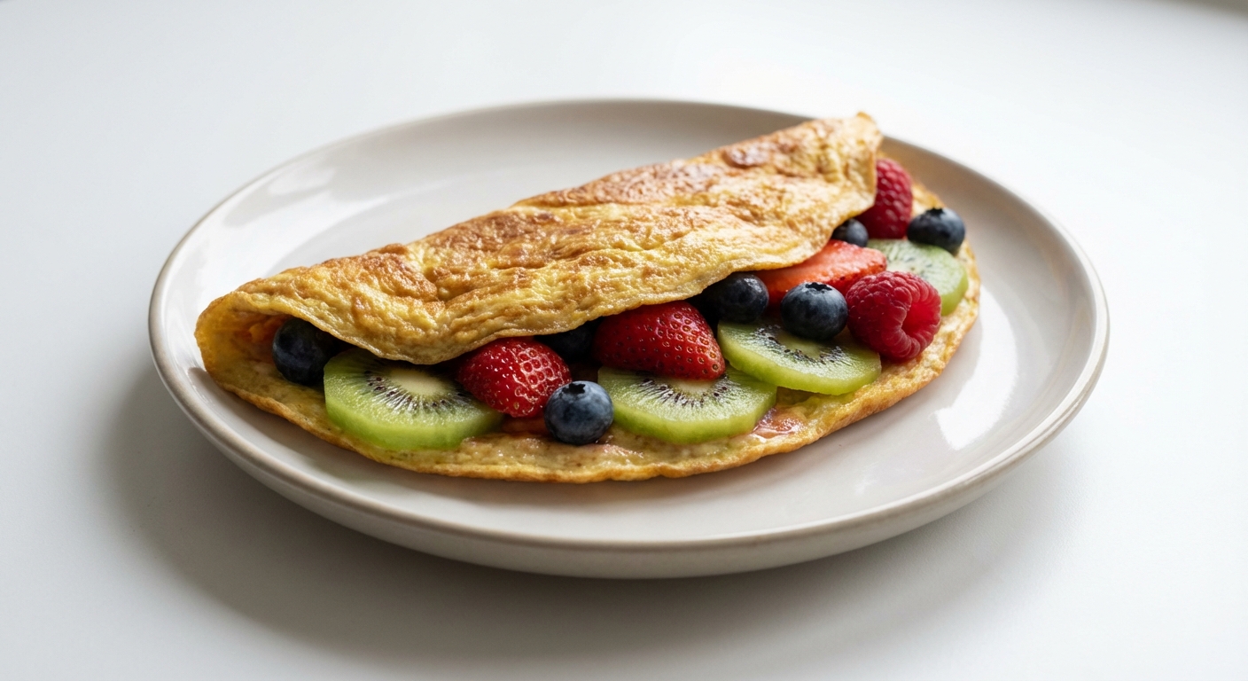 Omlet z Jajek z Borówkami i Kiwi