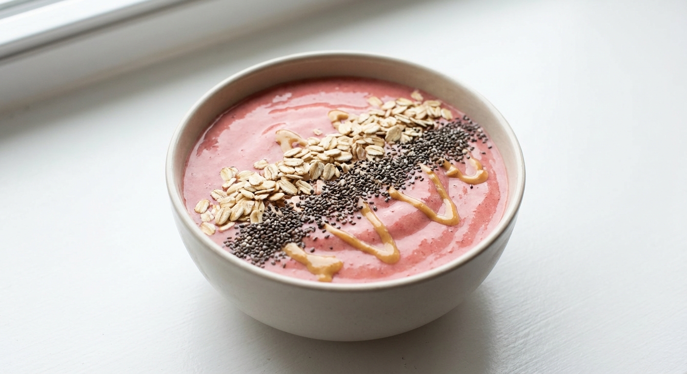 Truskawkowo-bananowe smoothie bowl z chia