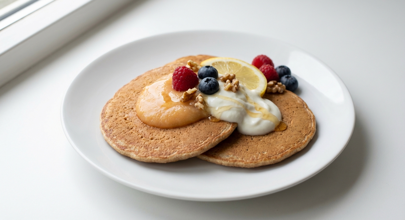 Naleśniki z Brzoskwinią, Miodem i Jogurtem