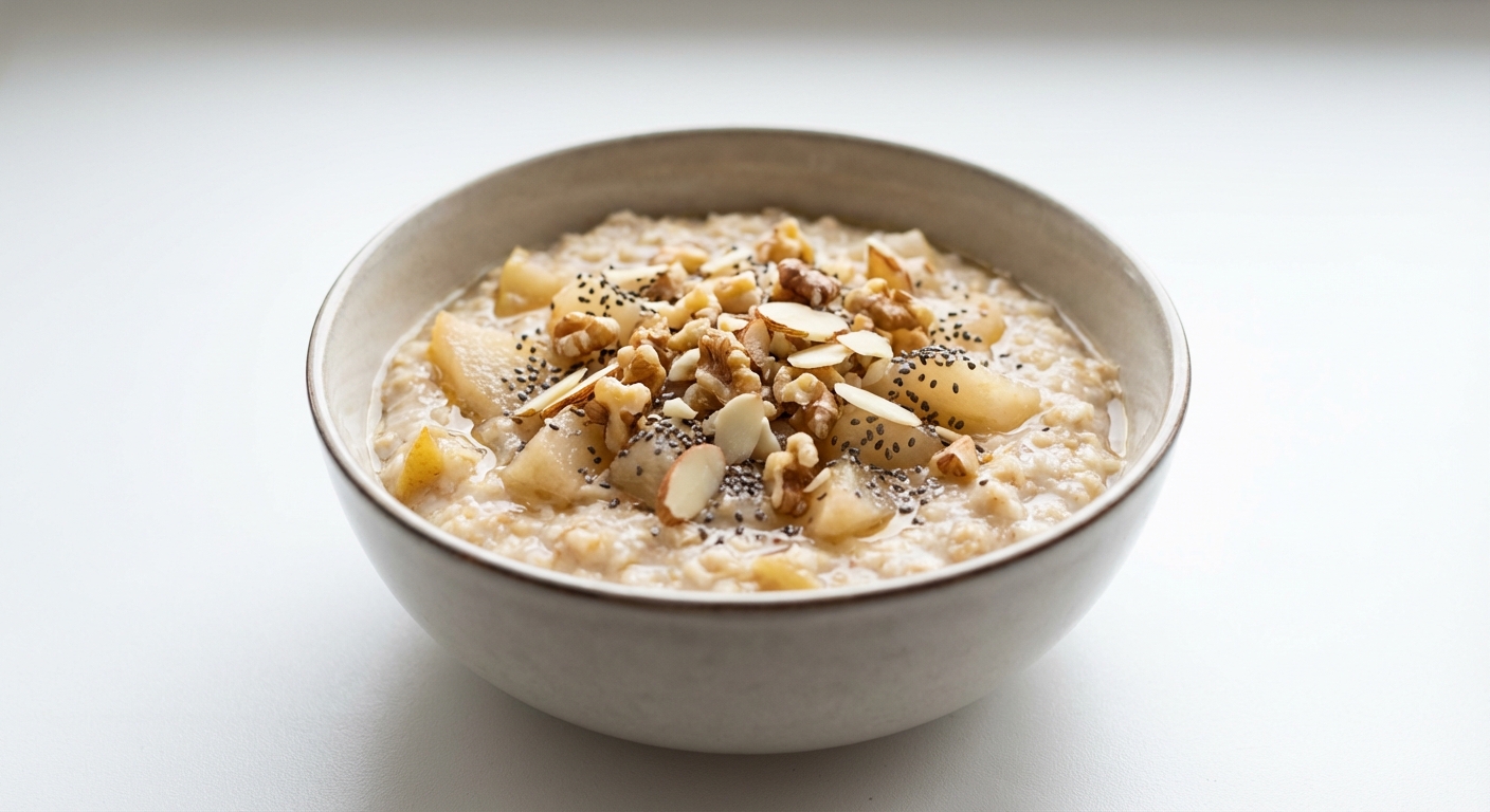 Owsianka z Gruszką, Miodem i Orzechami