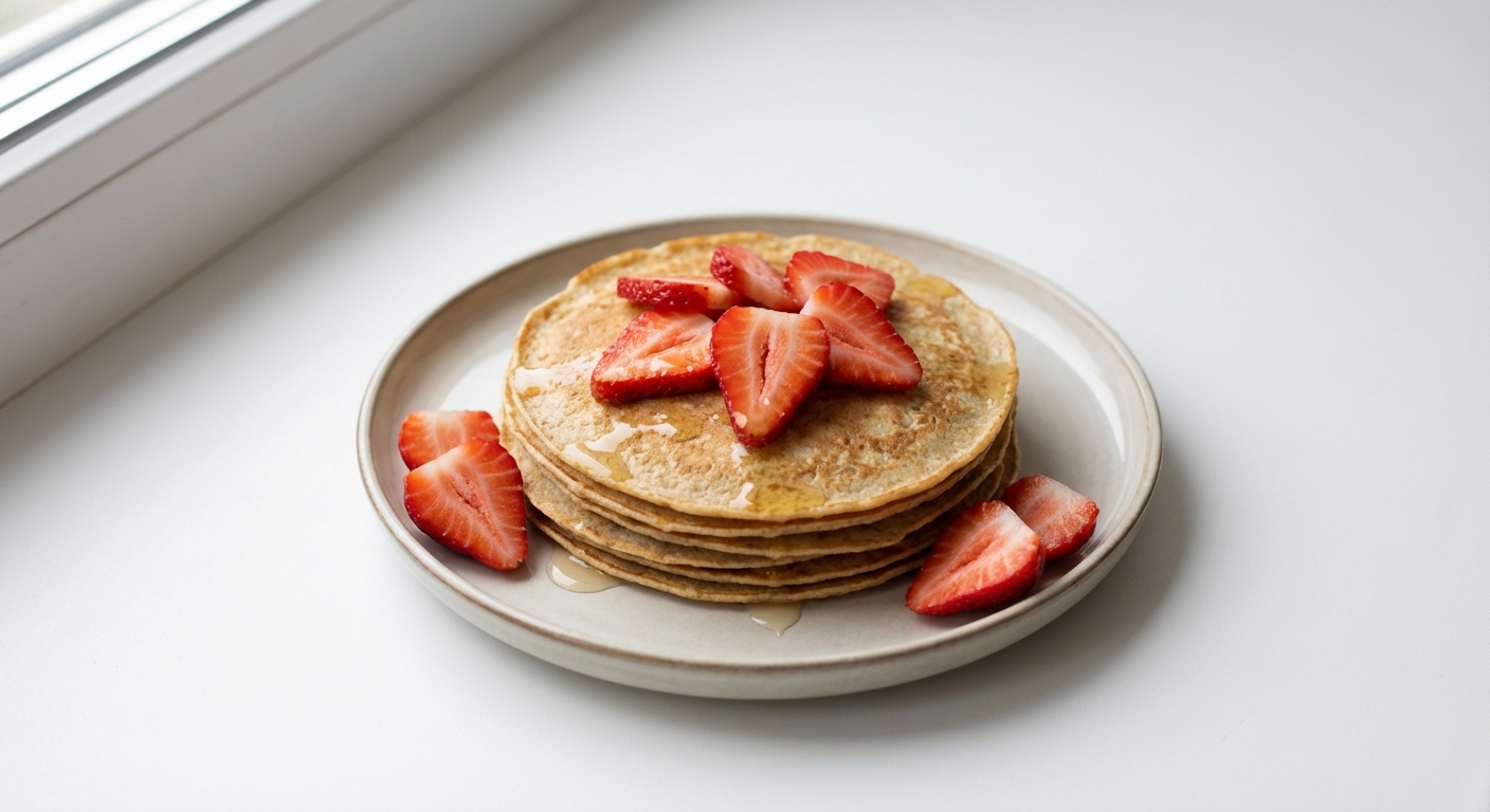 Owsiane Naleśniki z Truskawkami i Miodem