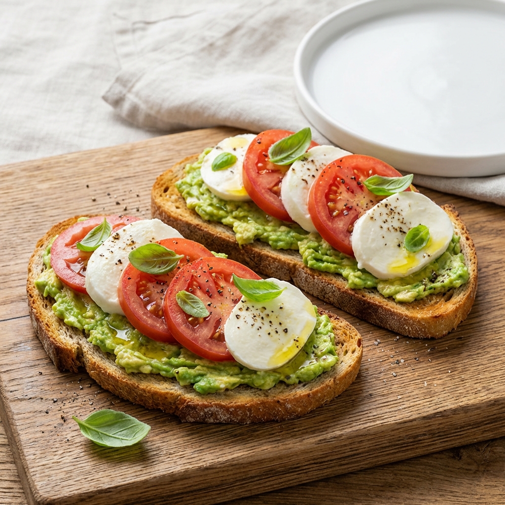 Żytnie Tosty z Awokado i Mozzarellą