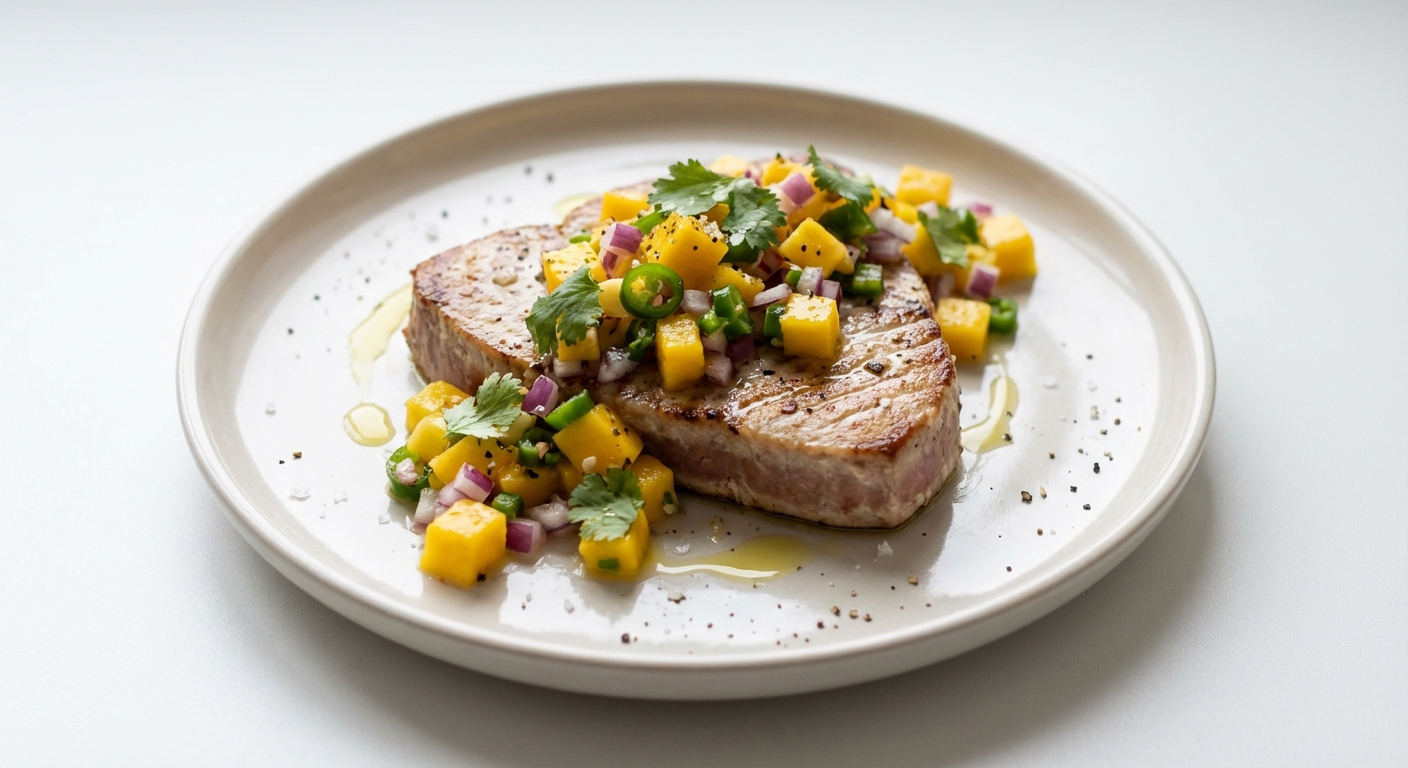 Tuńczyk z Salsą Mango-Chili i Kolendrą