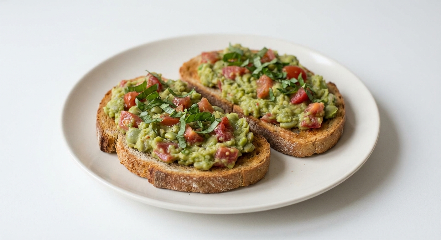 Żytnie Tosty z Bobem i Pomidorami