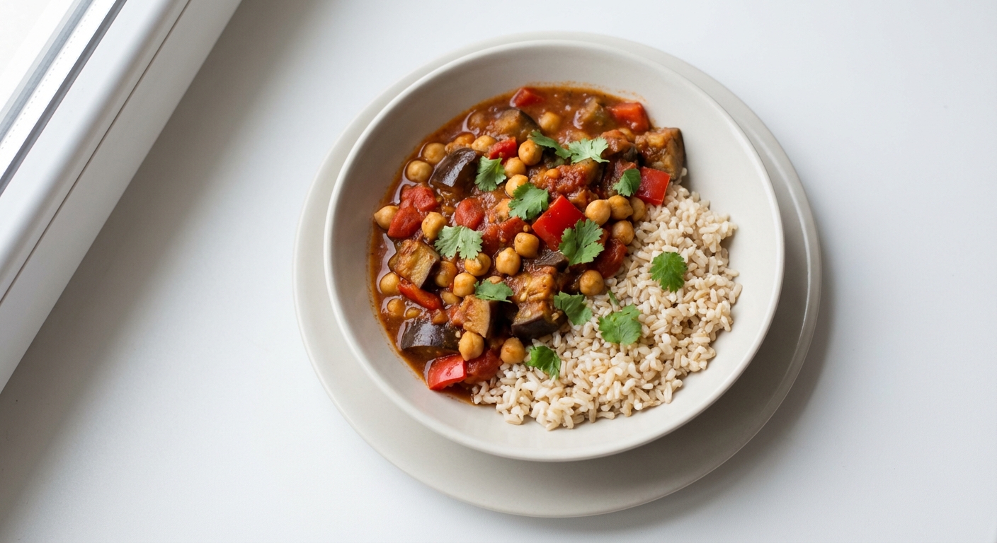 Gulasz z Bakłażana i Ciecierzycy