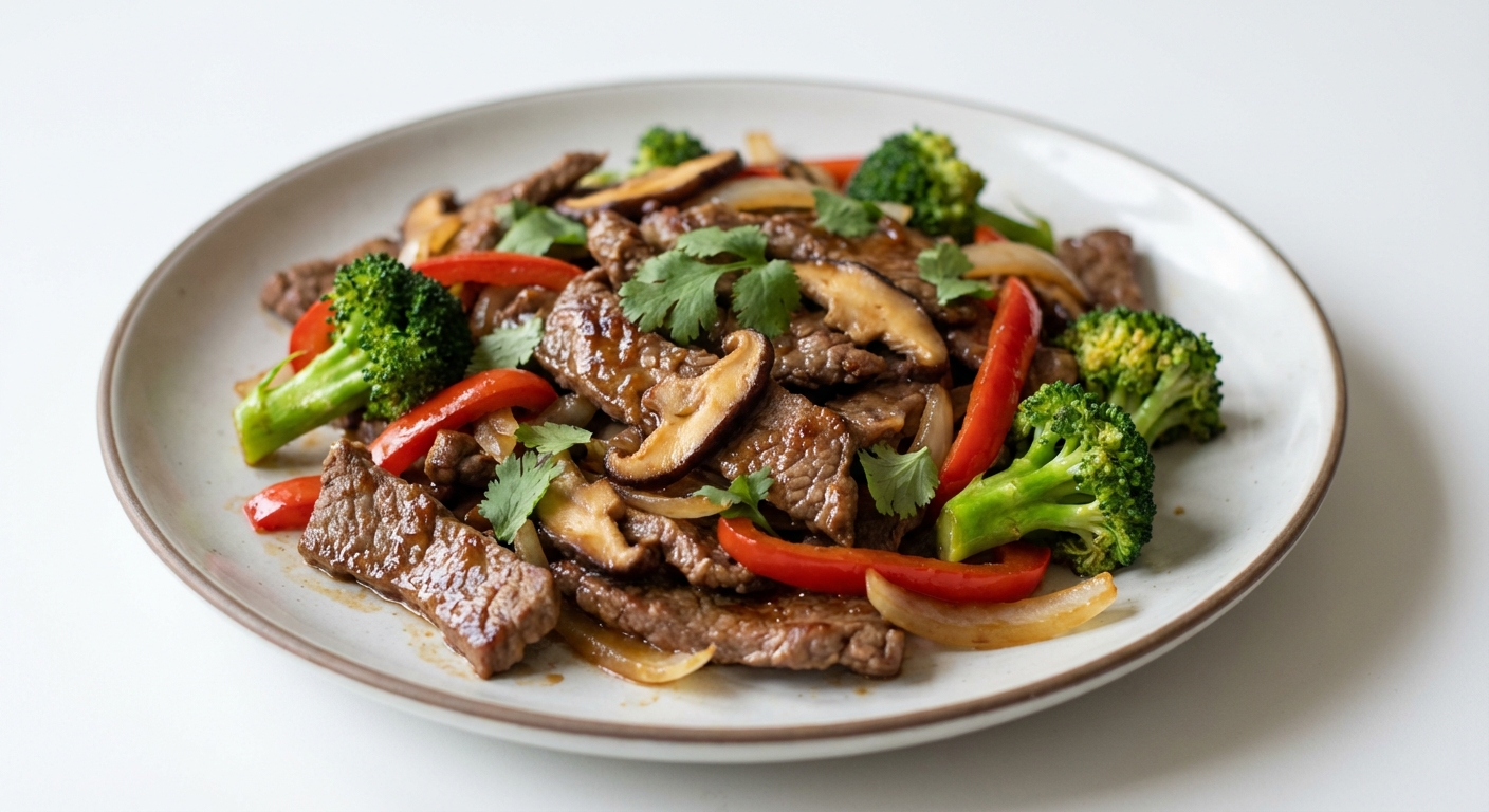 Wołowina Stir-Fry z Shiitake i Miodem