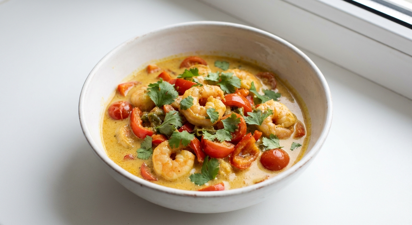 Krewetki w Curry z Kokosem