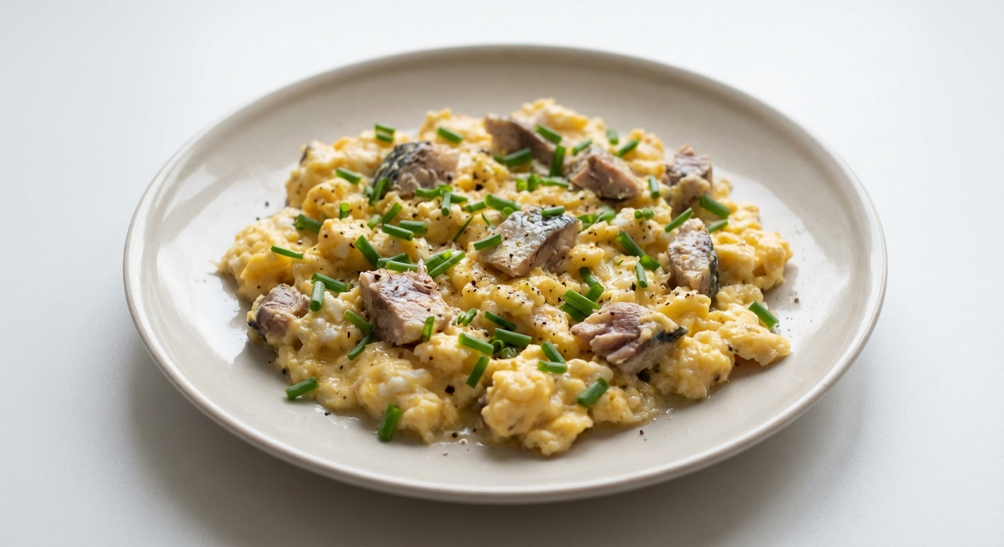 Jajecznica z Makrelą i Szczypiorkiem