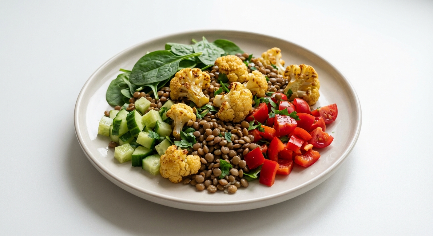 Sałatka z Kalafiora, Soczewicy i Miodu