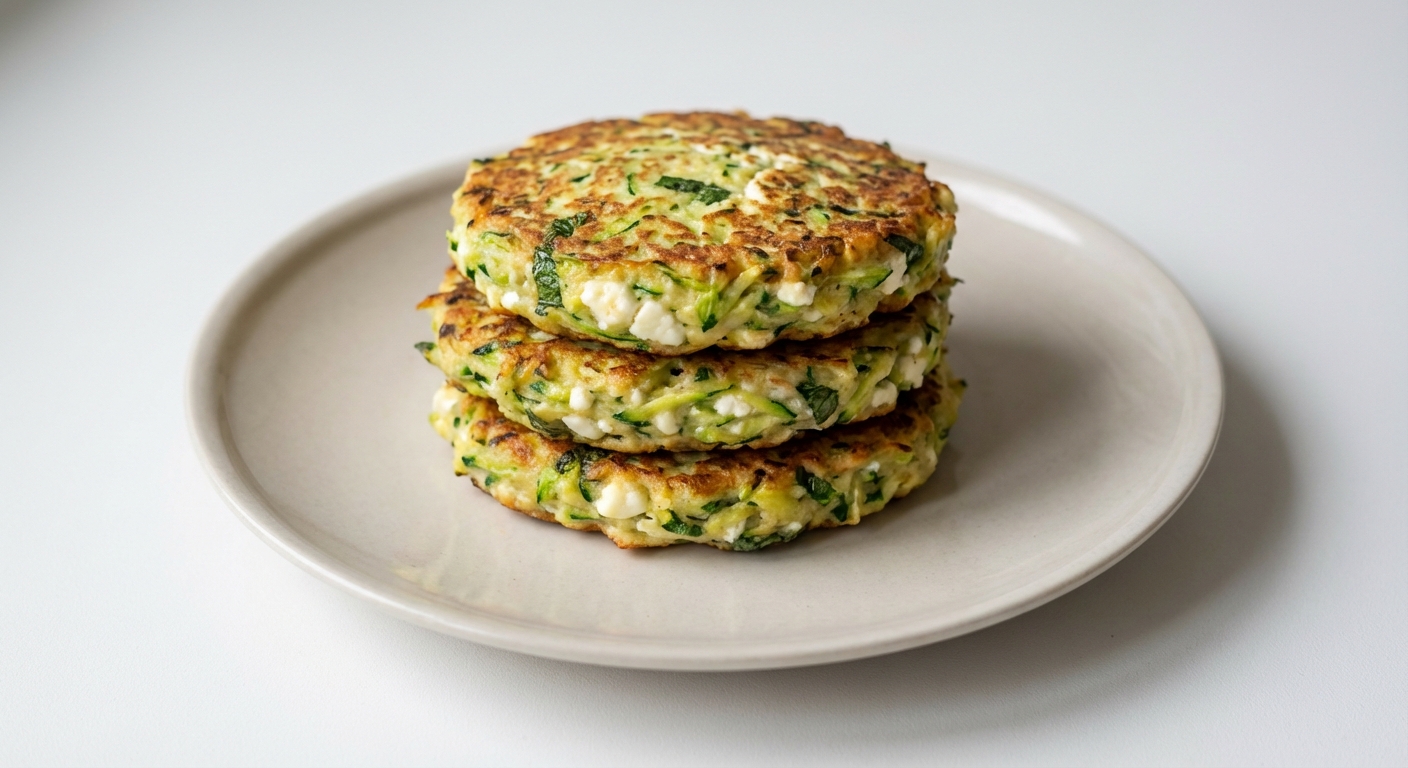 Placuszki z cukinii, twarogu i mięty