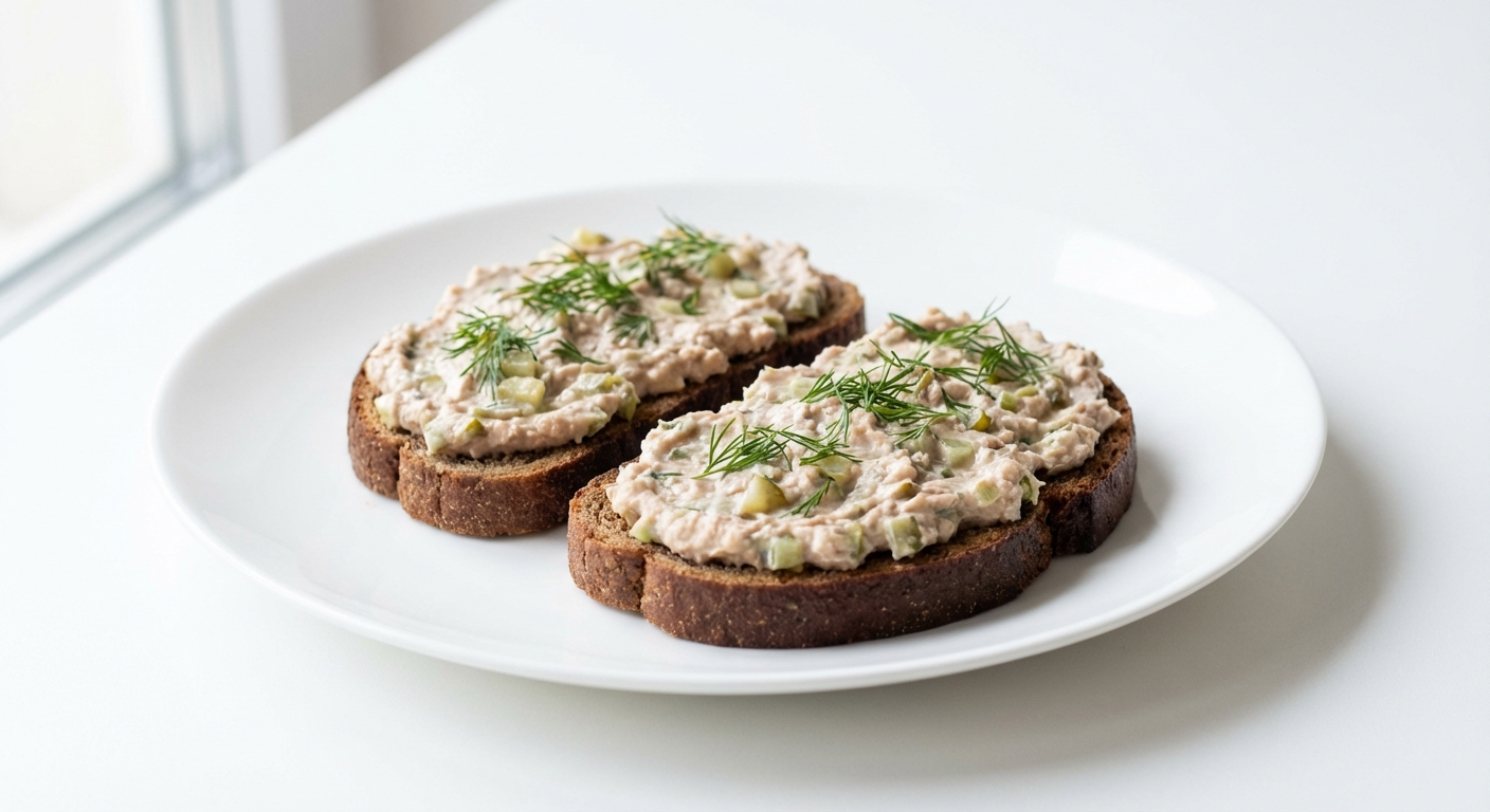 Żytnie kanapki z tuńczykiem i ogórkiem