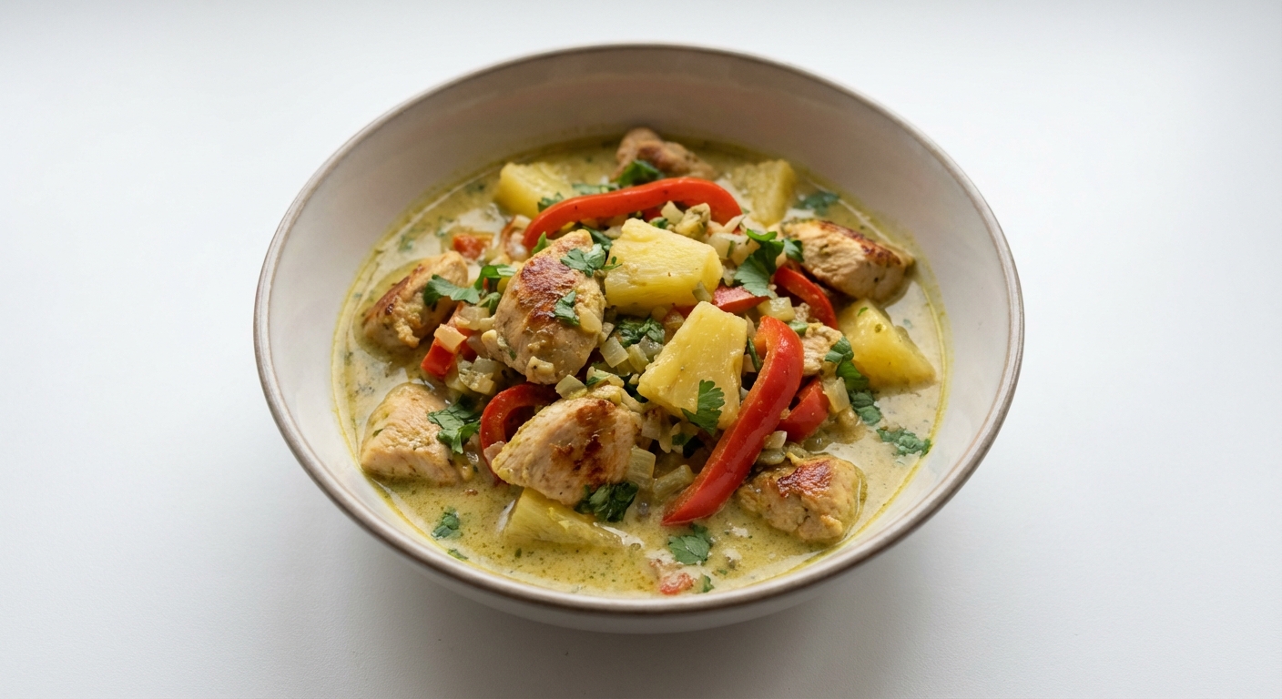 Kurczak Curry z Ananasem i Kolendrą