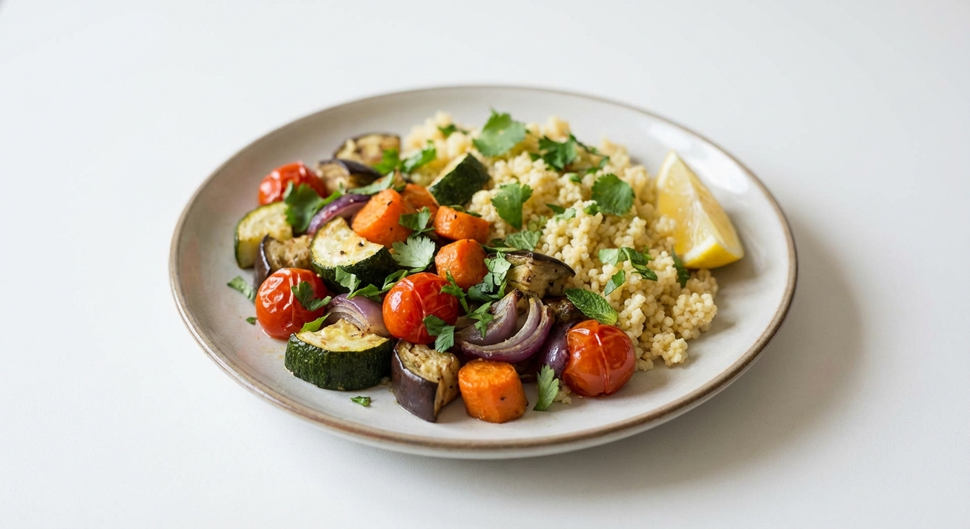 Pieczona kasza jaglana z warzywami