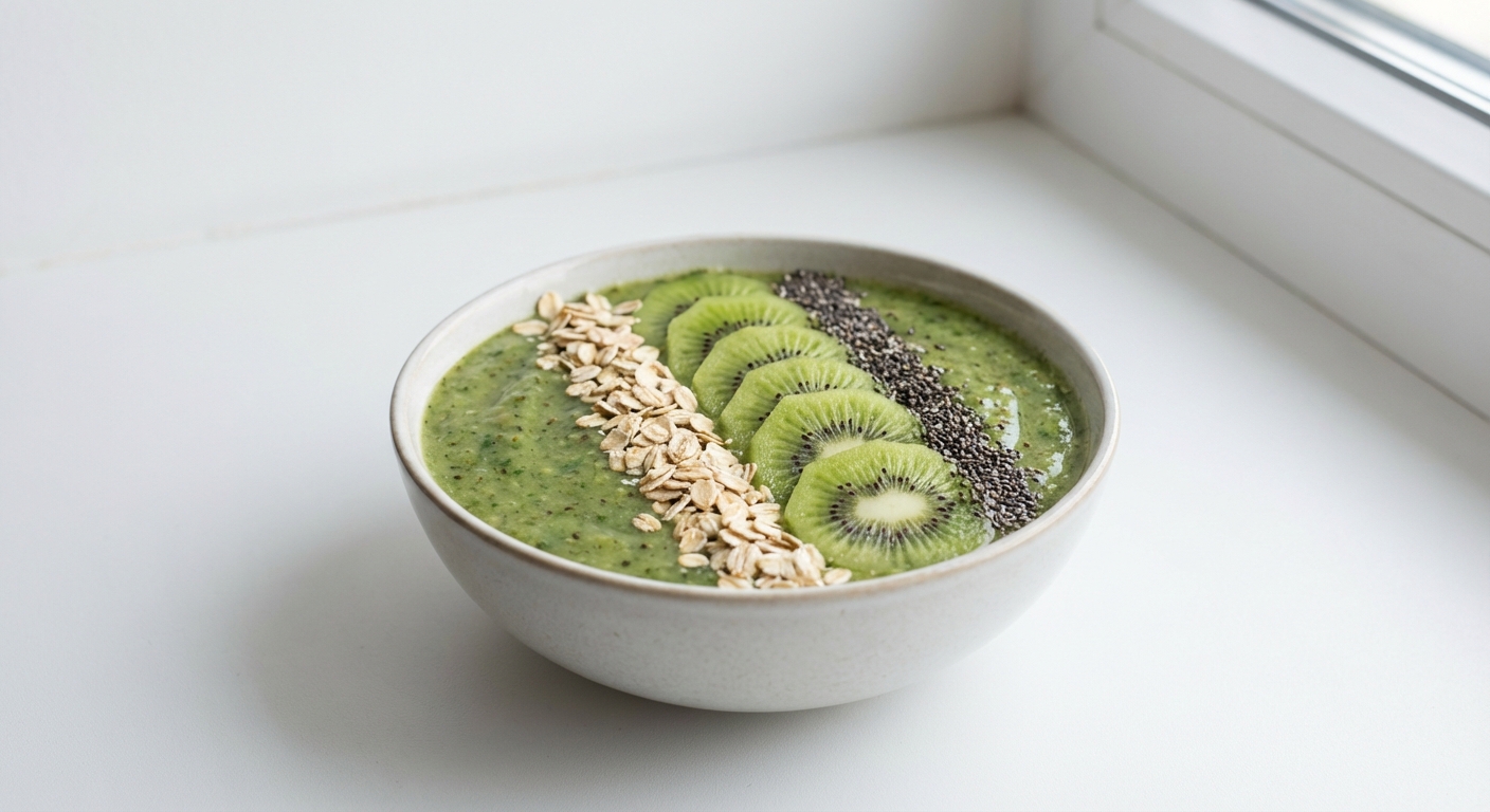 Kiwi, Szpinak i Chia Smoothie Bowl