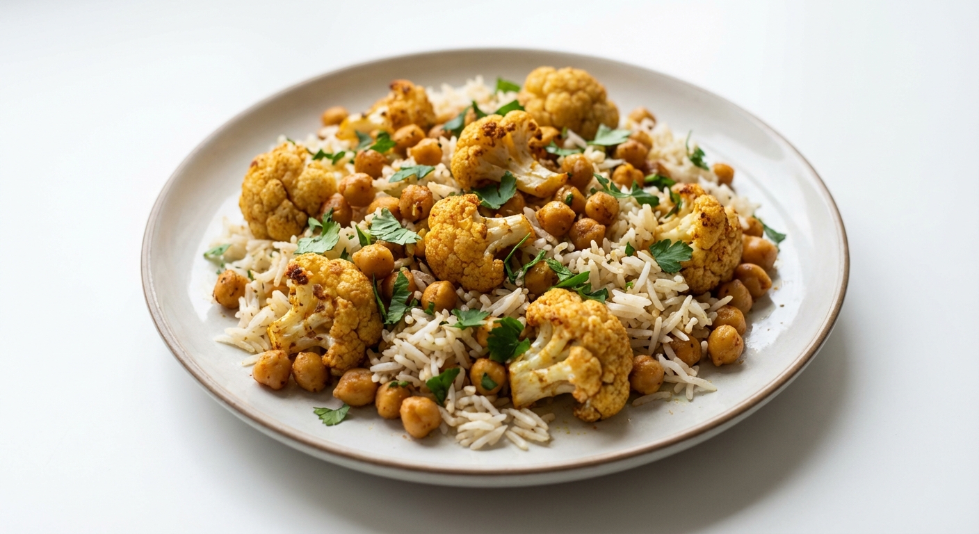 Sałatka z Kalafiora, Ciecierzycy i Ryżu