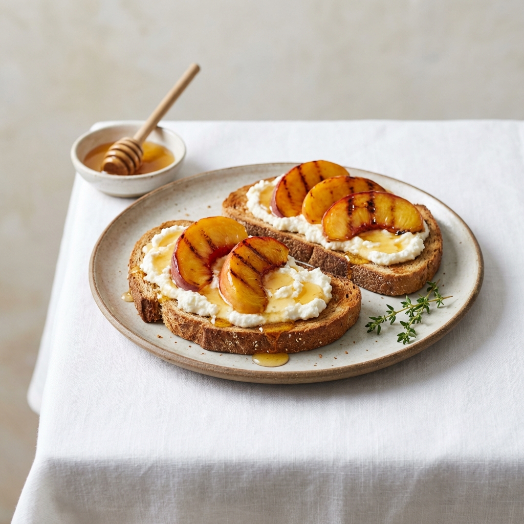 Tost z Brzoskwinią, Ricottą i Miodem