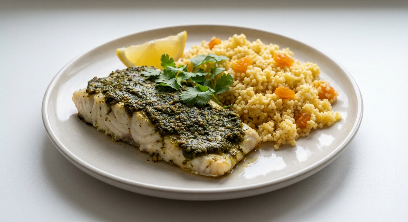 Dorsz z Chermoulą i Kaszą Jaglaną