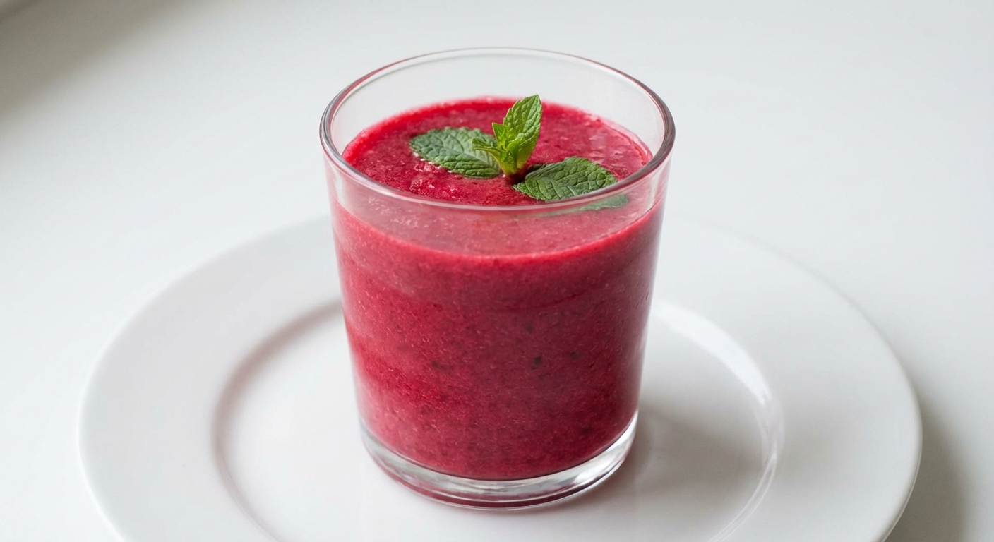 Malinowo-Buraczane Smoothie z Miodem i Miętą