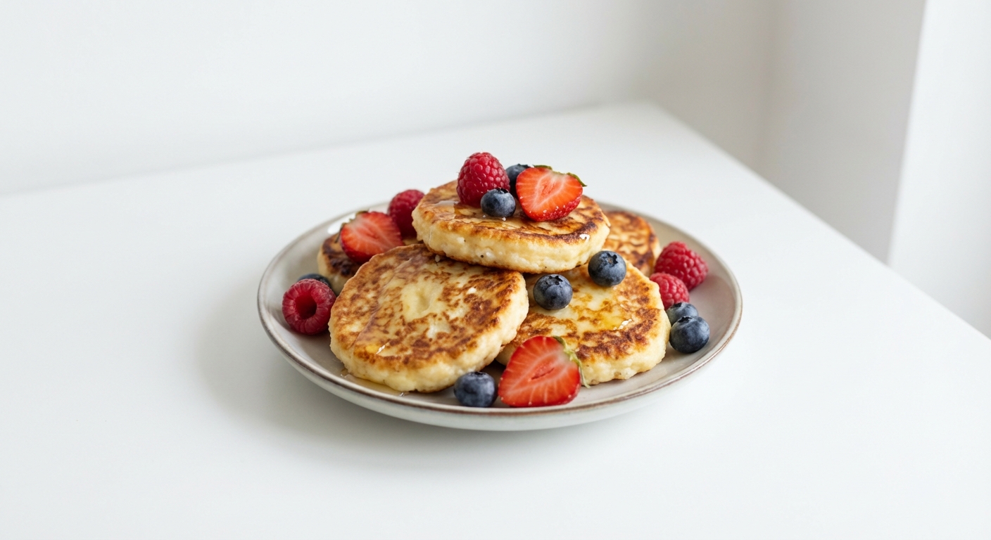 Twarogowe placuszki z kaszy i owoców