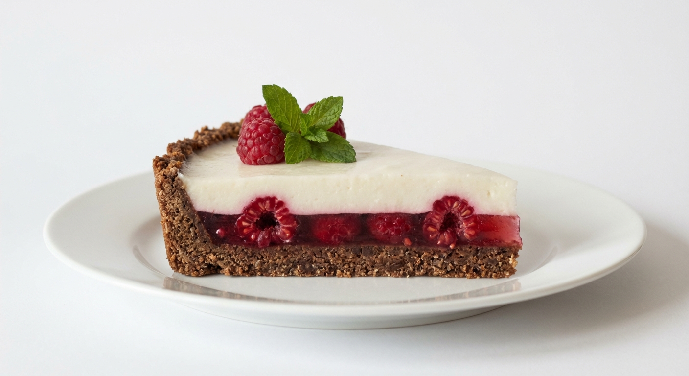 Razowa tarta z malinami i kokosem