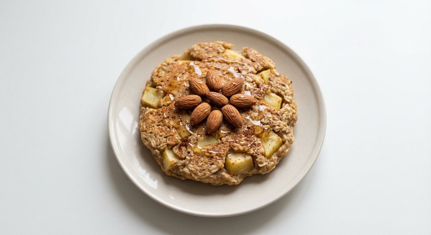 Owsiany Placek Jabłkowy z Migdałami