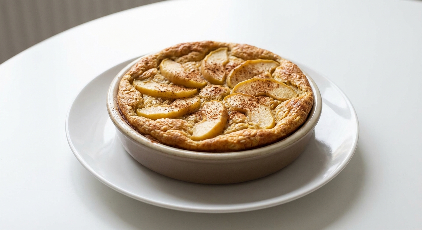 Pieczony Omlet Owsiany z Jabłkiem i Cynamonem